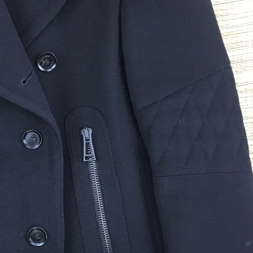 Belstaff Dallington Double Breast Cropped Pea Coat Cashmere/Wool Blend Black S - Picture 8 of 16
